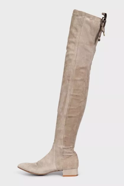 Light brown over-the-knee boots