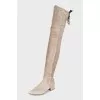 Light brown over-the-knee boots