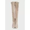 Light brown over-the-knee boots