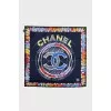 Silk scarf with logo print