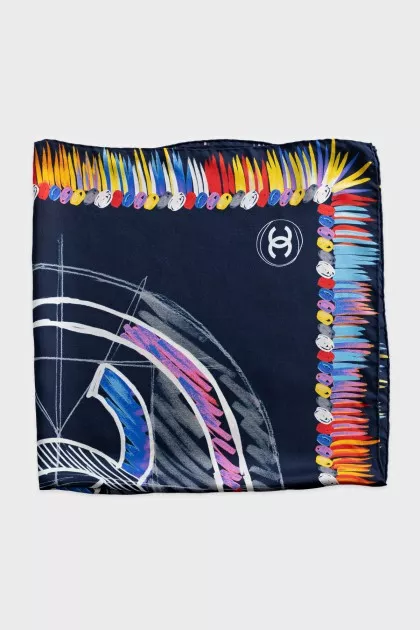 Silk scarf with logo print