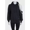 Black off-shoulder hoodie