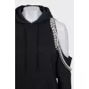 Black off-shoulder hoodie