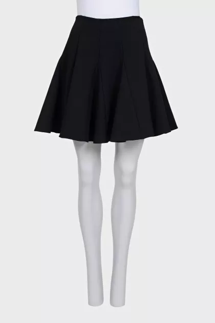 Black fluffy mini skirt