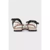 White sandals with rhinestones and studs