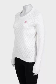 White jumper with perforations