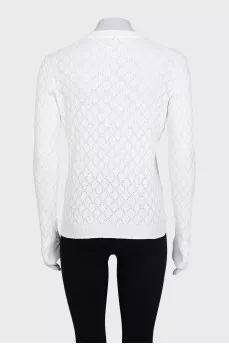 White jumper with perforations
