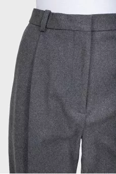 Gray cropped tapered trousers