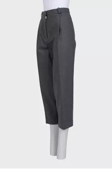 Gray cropped tapered trousers