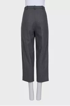 Gray cropped tapered trousers