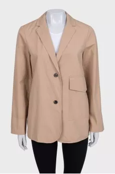 Brown single-breasted jacket with patch pocket