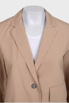 Brown single-breasted jacket with patch pocket