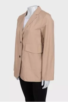 Brown single-breasted jacket with patch pocket