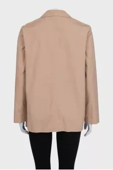 Brown single-breasted jacket with patch pocket