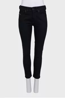Чорні джинси skinny fit на низькій посадці