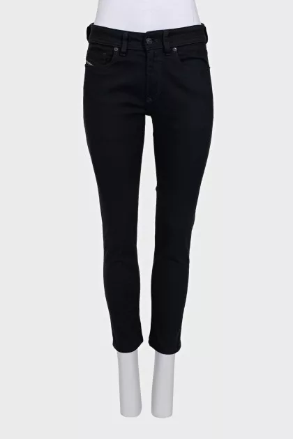 Чорні джинси skinny fit на низькій посадці