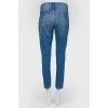 High landing jeans with yellow dragon