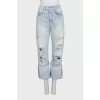 Блакитні рвані джинси boyfriend fit