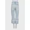 Блакитні рвані джинси boyfriend fit