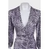 Animal print draped bodycon dress