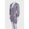 Animal print draped bodycon dress