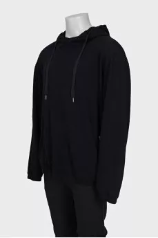 Men's black hoodie with white logo