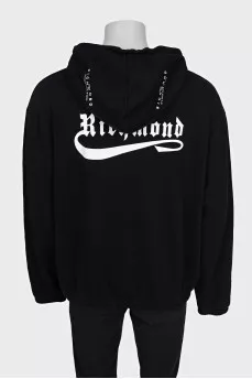 Men's black hoodie with white logo