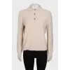 Beige jumper with buttons