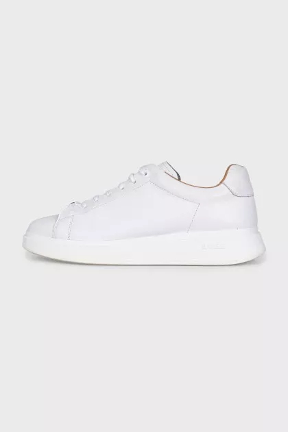 Men's white sneakers with logo