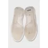 Men's white sneakers with logo