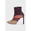 Suede ankle boots in a combination of colors