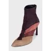 Suede ankle boots in a combination of colors