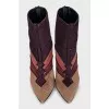Suede ankle boots in a combination of colors