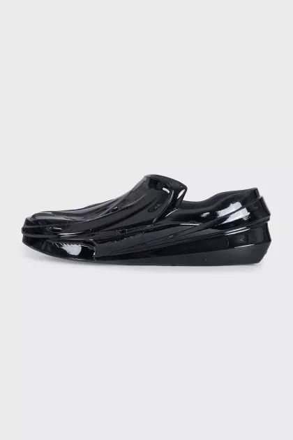 Men's black rubber flip-flops