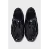 Men's black rubber flip-flops