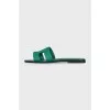Green leather Oran flip-flops