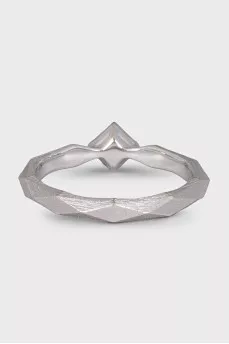 White gold ring with a diamond