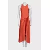Orange sleeveless midi dress