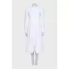 White midi dress with perforations