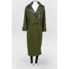 Long double -breasted coat green