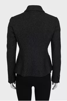 Cropped fitted wool jacket
