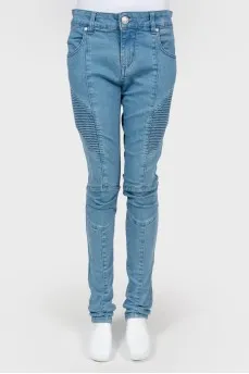 Blue Mid Rise Jeans