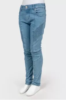 Blue Mid Rise Jeans