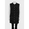 Black straight button-down vest