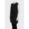 Black straight button-down vest