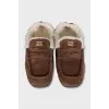 Suede insulated moccasins
