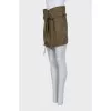Straight-cut denim skirt with a belt