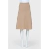 Sand-coloured A-line skirt with tag