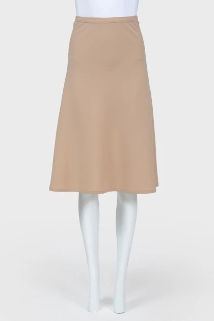 Sand-coloured A-line skirt with tag