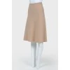 Sand-coloured A-line skirt with tag